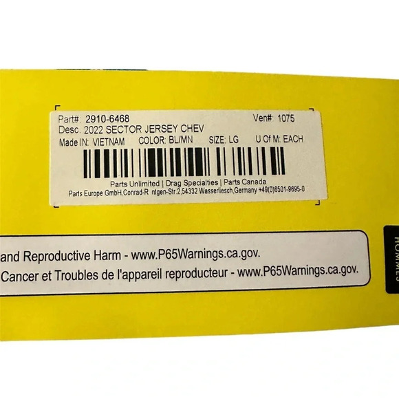 THOR  Blue and White Sector Chev Jersey Large Dirtbike MX ATV Offroad NWT Large - Picture 2 of 6